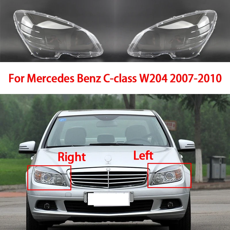 

For Benz C-Class W204 C180 C200 C220 C250 C280 C300 Front Lampshade Lamp Shell Headlamp Cover Headlight Shade 2007-2010