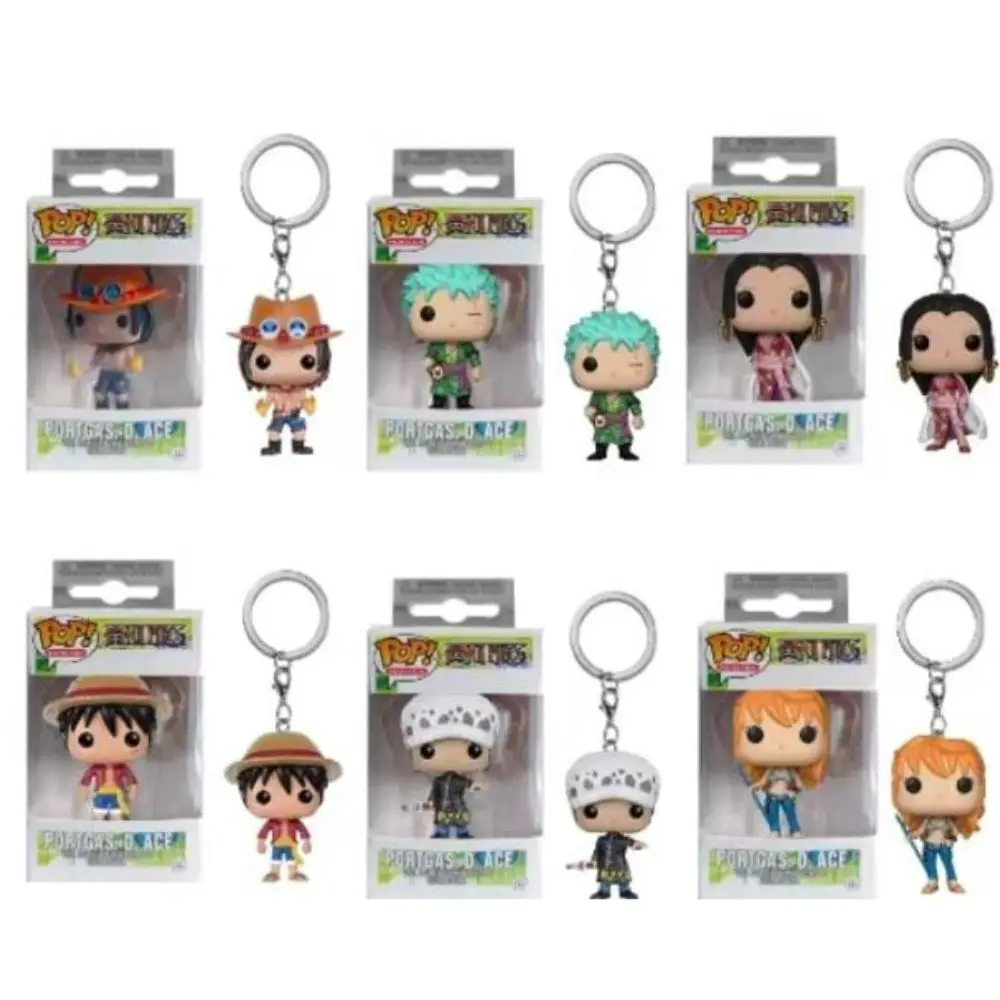 hot POP One Piece Roronoa Zoro Nami Chopper Ace Luffy Taro Keychain Japanese Cartoon Anime Doctor Action Figures Toys