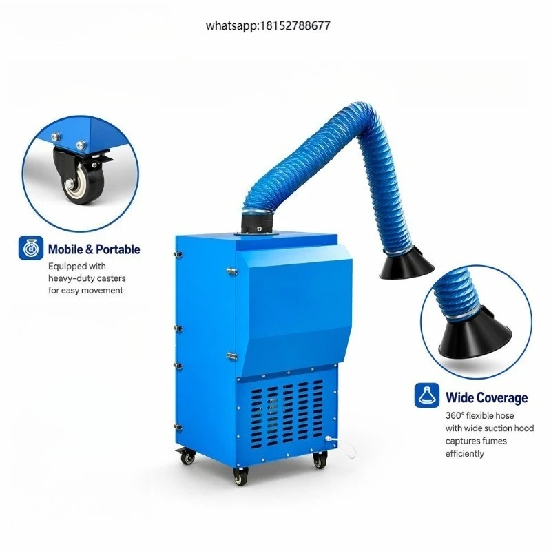Portable Industrial Fume Extractor Mobile Soldering Smoke Purifier High Efficiency Dust Collector Single Arm