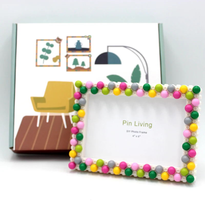 Pinliving Candy House Children's Building Blocks DIY Photo Frame Set Baby Growth Commemorative Activity Handmade  Album