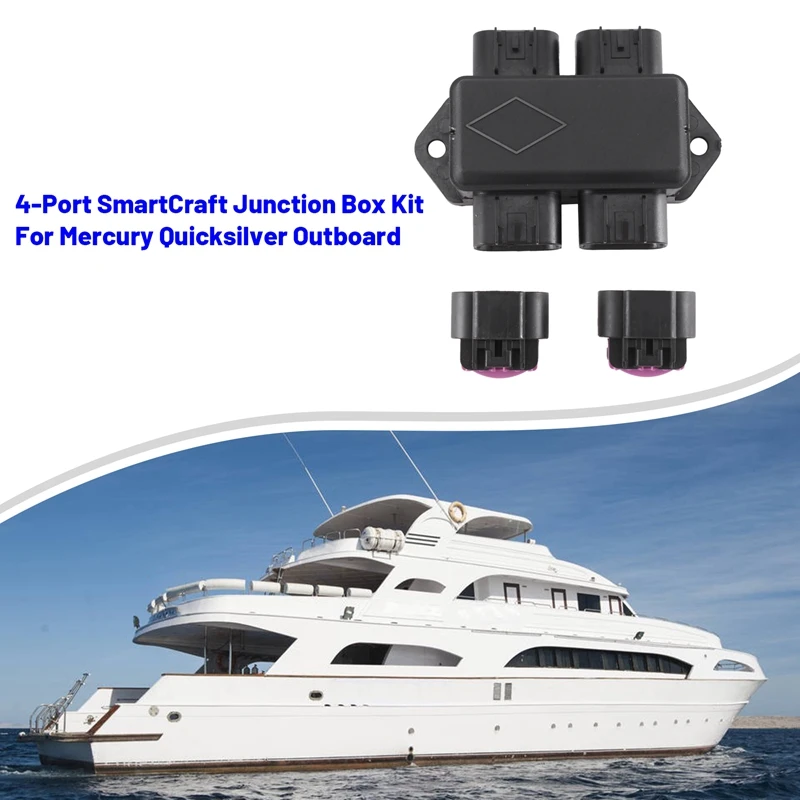 

878492K14 4-Port Smartcraft Junction Box Kit For Mercury Quicksilver Outboard