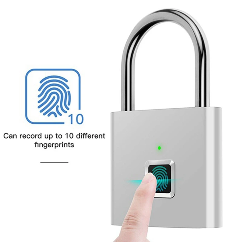 Fingerprint Padlock Set Kit Portable Anti-Theft USB Charging Fingerprint Lock Kit For Lockers, Suitcases, Backpacks Etc Can