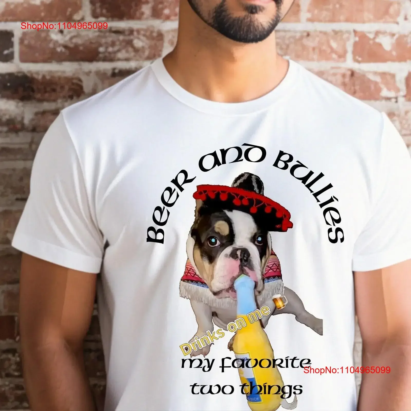 

Beer And Bullies American Bully T shirt Enthusiast Lovers Dog Bella Canvas 3001 vintage Washed fashion Versatile Stylish Casual