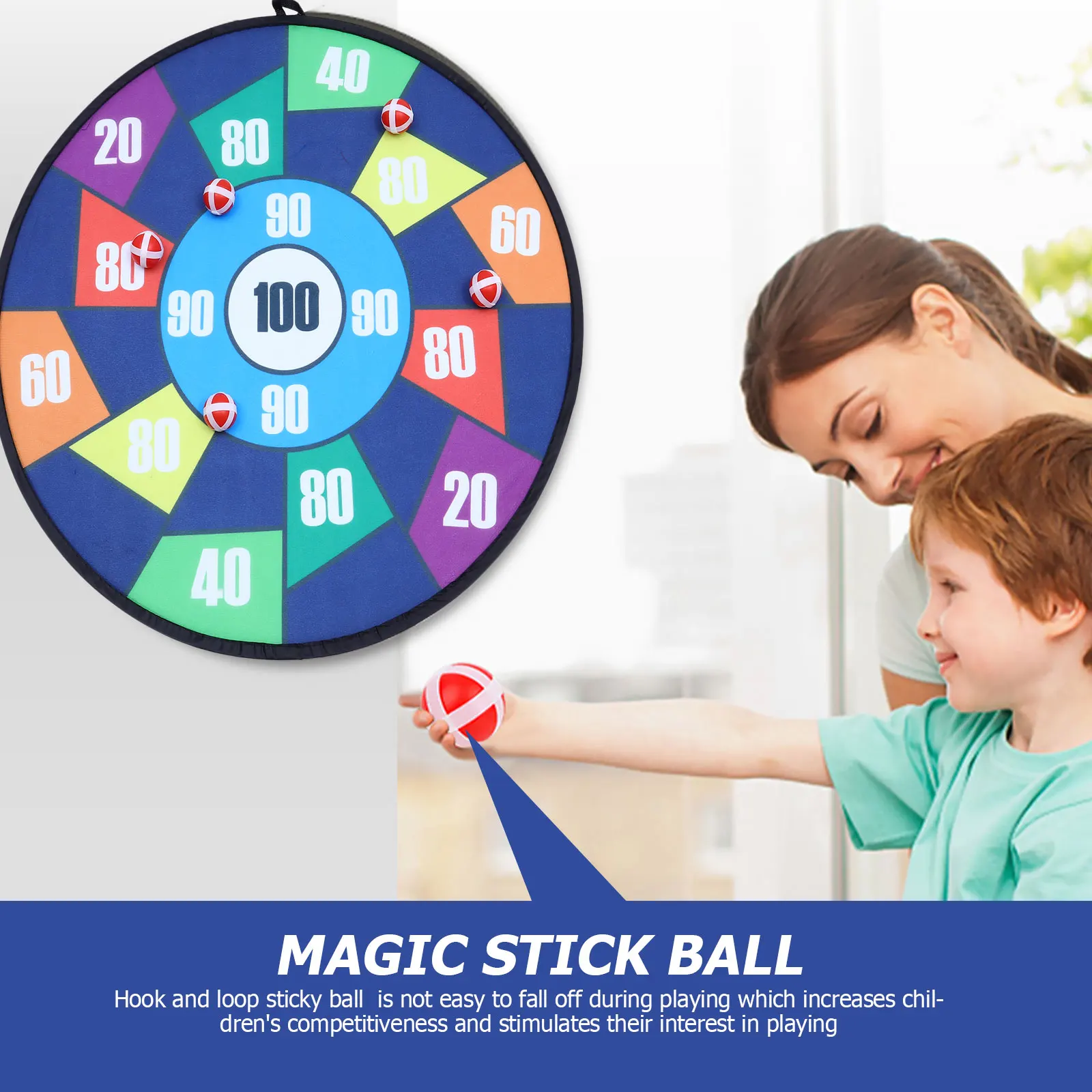 

Sticky Dart Ball Toy Kids Board Plate Plaything Educational Sports Game Lightweight Premium Materials Hand Eye for Children