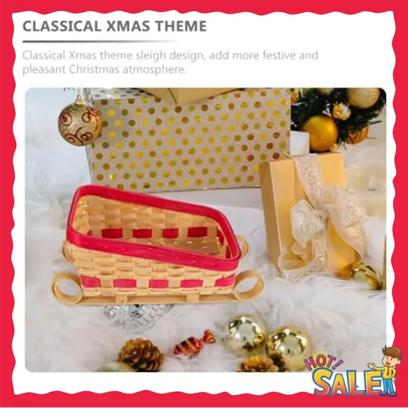 

BOFO Sleigh Basket Candy Storage Basket Table Centerpiece Sled Ornament Sleigh Basket Snack Container