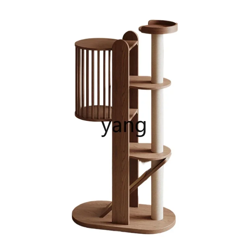 CX  solid wood black cat scratching board cat climbing frame nest tree integrated big cat special