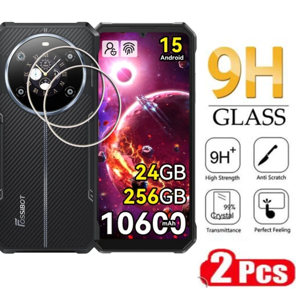 2 uds 9H HD vidrio templado para FOSSiBOT F109 F 109 6,75 "2024 FOSSiBOTF109 F109S F109 película protectora de lente de cámara