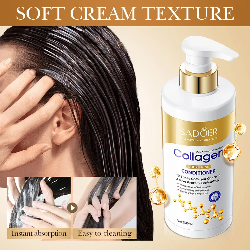 Collagen Nourishing and Softening Hair Conditioner 500ml, Caring for Hair Anti frizz, Static Electricity, and Healthy Hair