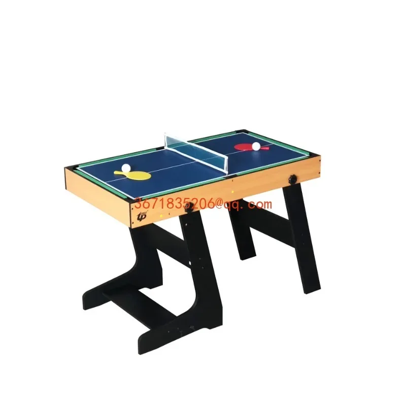 4 in 1 Folding Multipurpose Pool Table, Children's Home Stand Up Football Table, Billiards, Table Tennis Ice Hockey