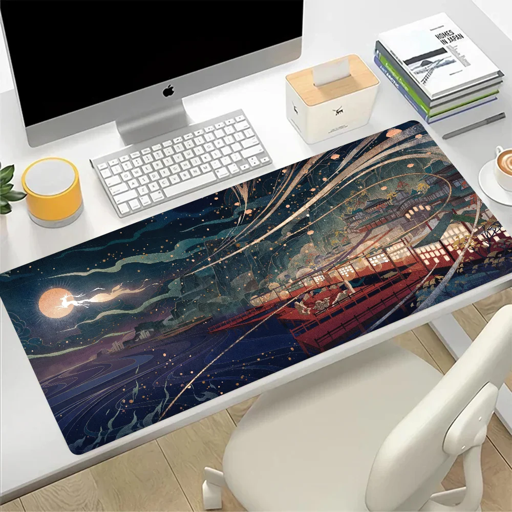Genshin Impact Landscape Large Mouse Pad Gaming Mousepad PC Gamer Computer Office Mouse Mat XXL Laptop Keyboard Mat Desk Pad