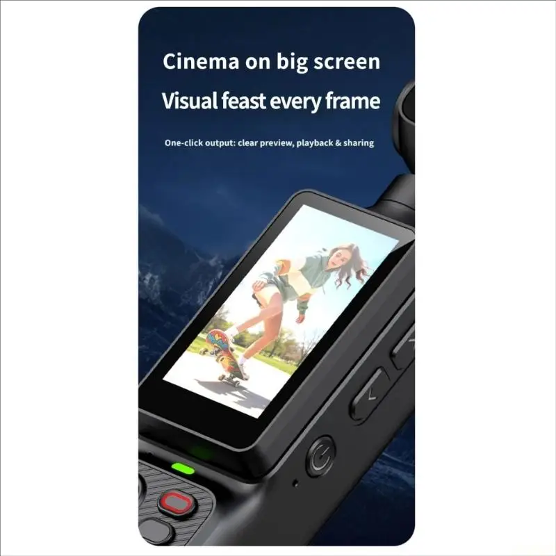 B03F Cycling and Travel Action Camera with Rotating Lens, Front Display and 1080P Recording for Handheld Daily Vlog Use