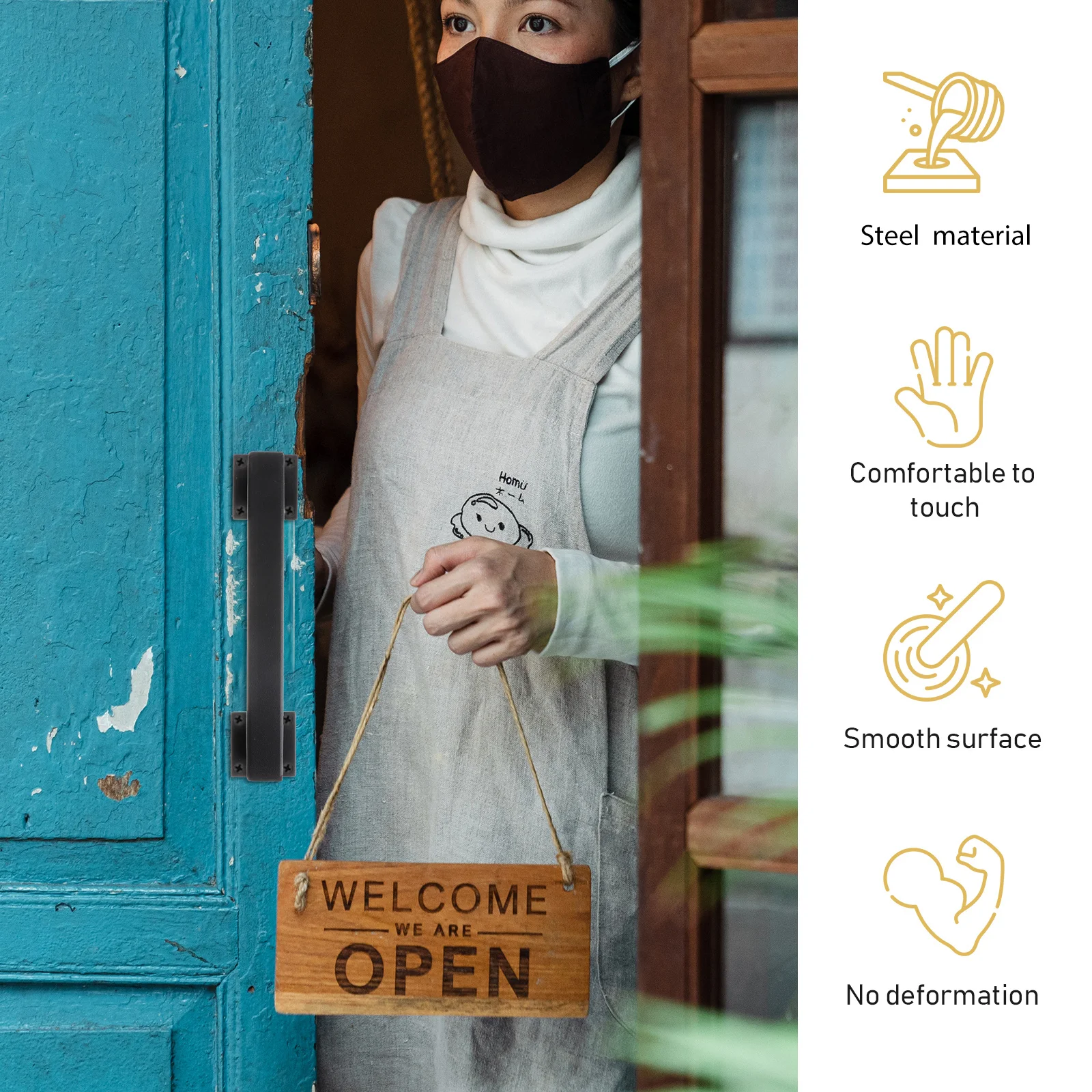 

1Set Authentic Pull Handle Multipurpose Barn Door Handle Sliding Wood Metal Doors Gate Closet Furniture