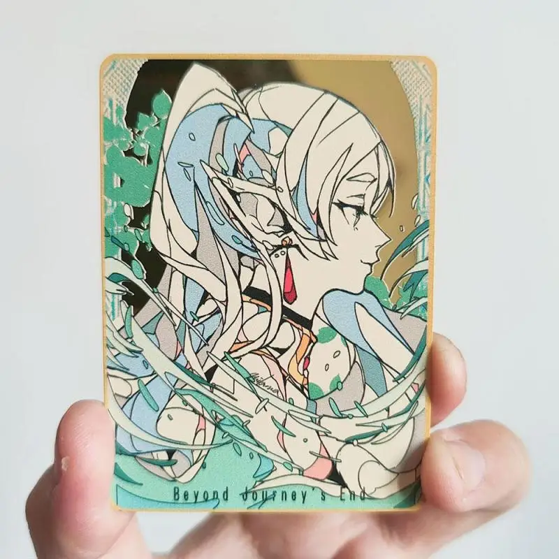 Anime Goddess Story DIY ACG Metal Laser Card Elysia Kiana Raiden Mei Toys for boys carte da collezione regalo di compleanno di natale