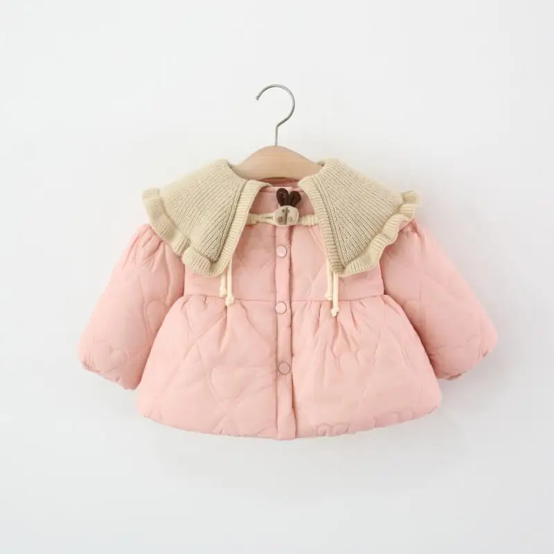 

Girls Autumn Winter Padded Jacket Warm Coat Pure Color Down Cotton Jacket Thicken Tops Comfortable Children Clothes New Fashion