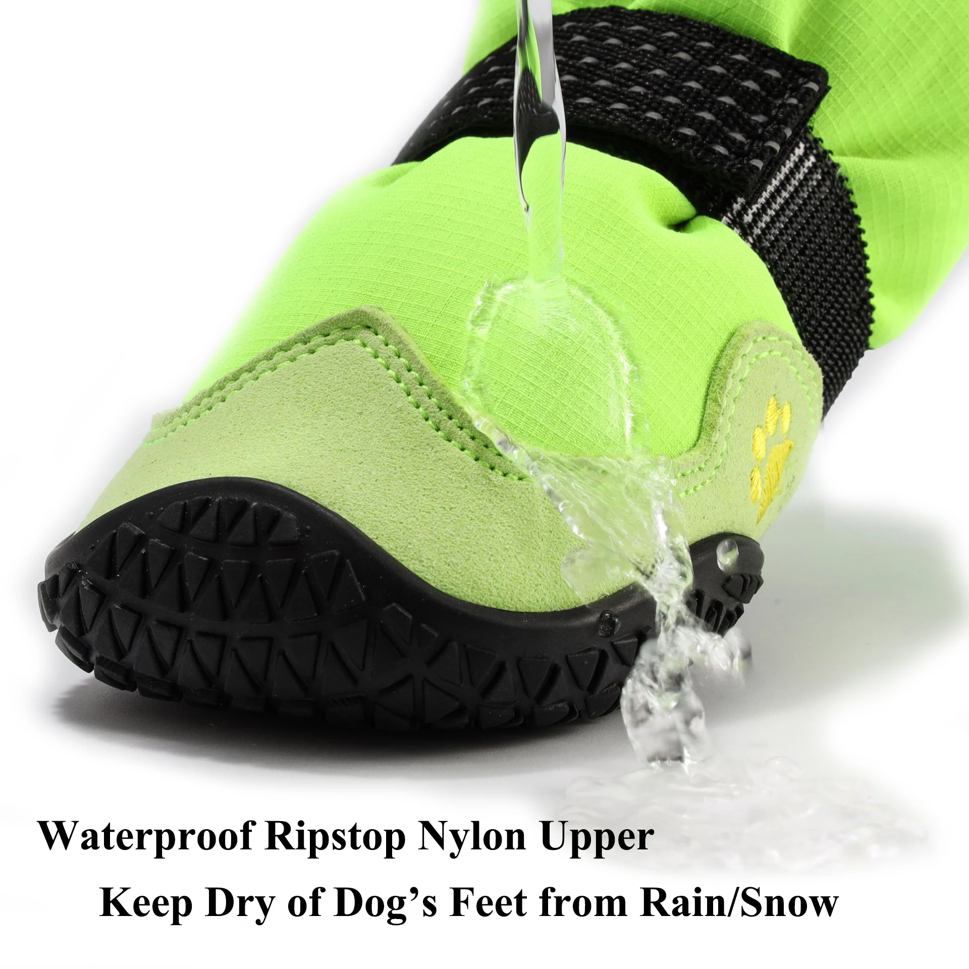 Dog Booties Waterproof High Tops 4Pcs Dog Shoes for Medium Large Dogs Rugged Anti-Slip Paw Protector Boots Rain Snow Winter Use