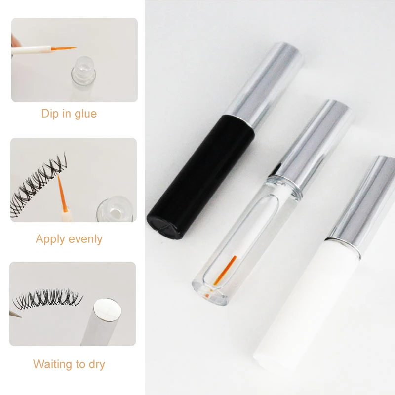 False Eyelash Glue 3 Colors Waterproof Lashes Adhesive Glue Strong Quick Drying Fake Lashes Glue Makeup Mink Eyelashes Adhesive