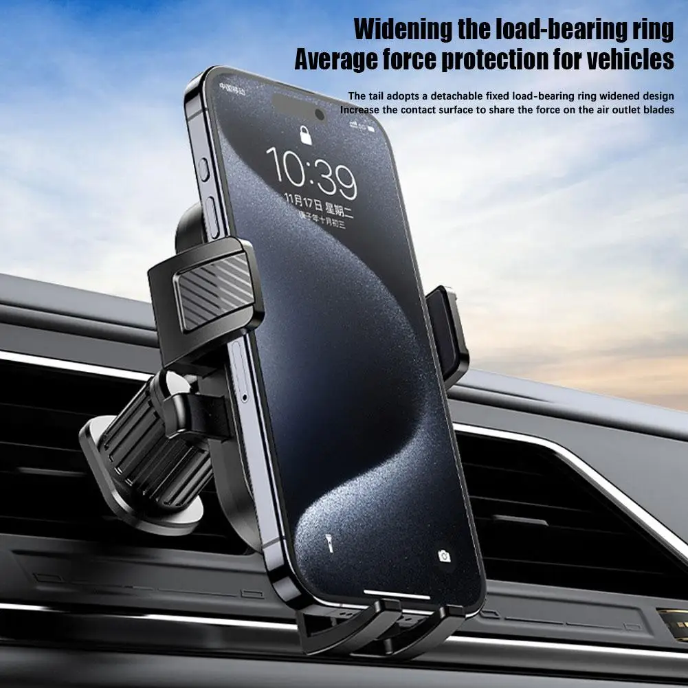 Car Phone Holder Mount Gravity Car Air Vent Clip Cell Phone Stand In Car GPS Support Auto Locking For IPhone 15 A1C0