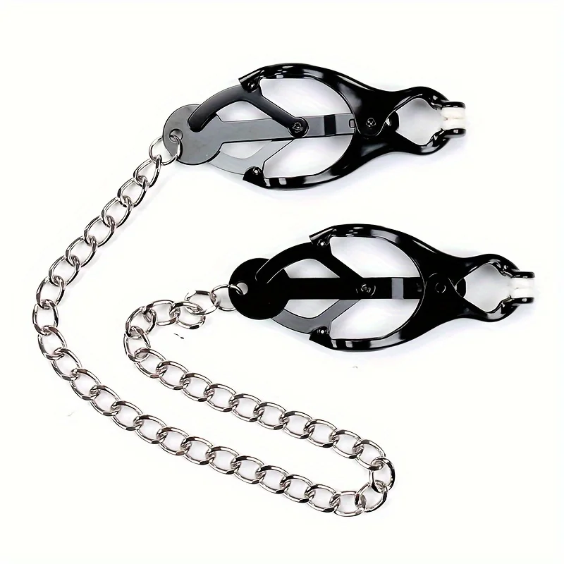 Metal Butterfly Round Head with Chain Nipple Clip Stimulation Nipple Clip BDSM Adult Flirting Sex Play Toys For Women and Couple