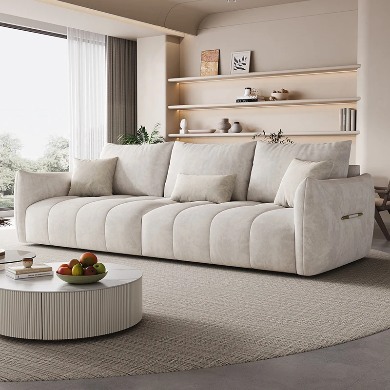 Sofá reclinable de madera de estilo nórdico, mueble grande y moderno de terciopelo, color blanco, para salón de belleza