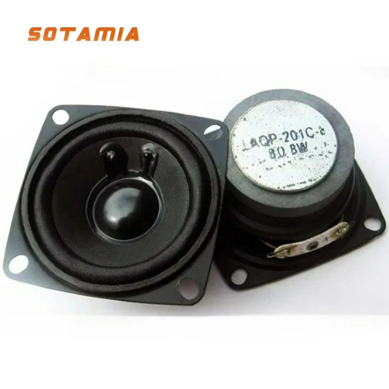 SOTAMIA 2 uds 2 pulgadas HiFi altavoz de rango completo 8 Ohm 8W 52mm altavoz Multimedia de música de carrera larga DIY Bluetooth pequeño altavoz