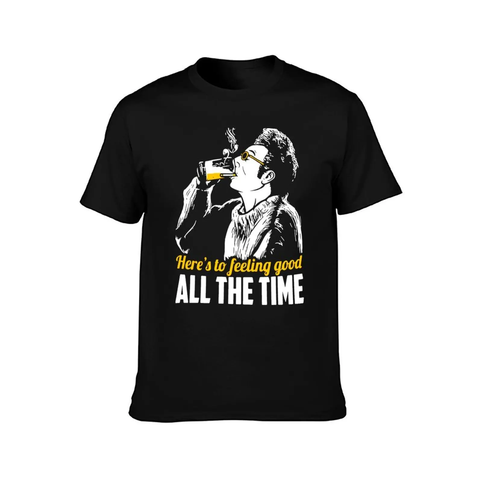 Cosmo Kramer Here’s To Feeling Good All The Time T-Shirt, Summer Casual Cotton Tee, Oversized Streetwear Tops, Unisex Men Women