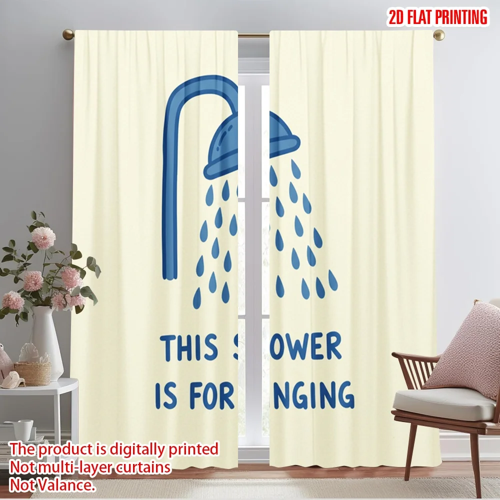

2pcs 2D flat printing Drapes Singing Polyester Without Electricity Seasonal Party & Holiday Decor Use for All Season