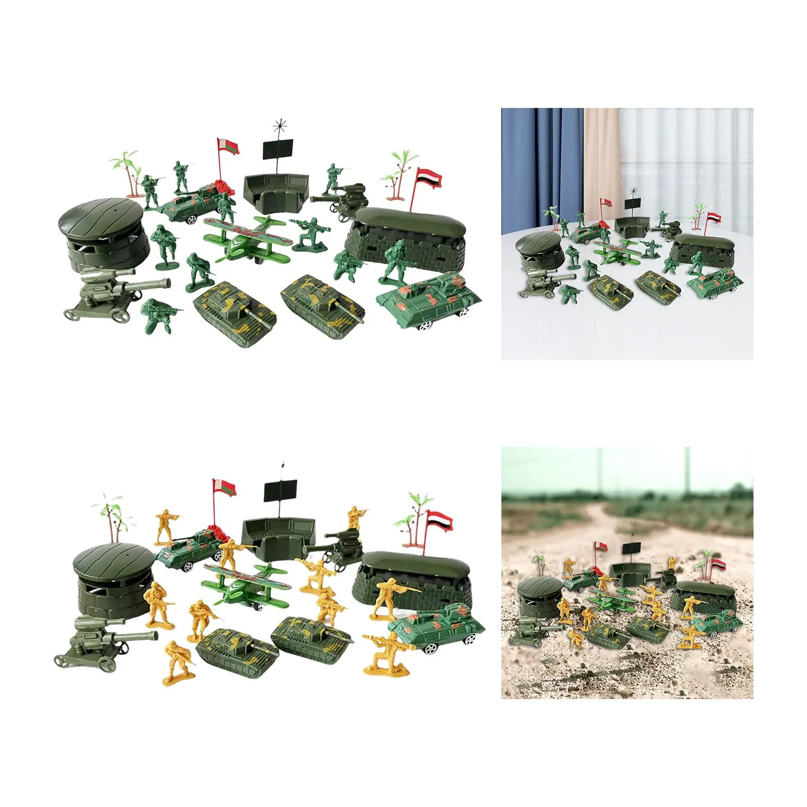 25Pcs 5cm Action Figure with Tanks Model Playset DIY Accessories