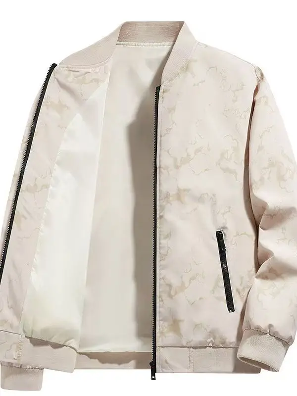 

Весенне-осенняя мужская однотонная бейсбольная куртка, повседневная молодежная верхняя одежда из полиэстера, ветрозащитная застежка-молния