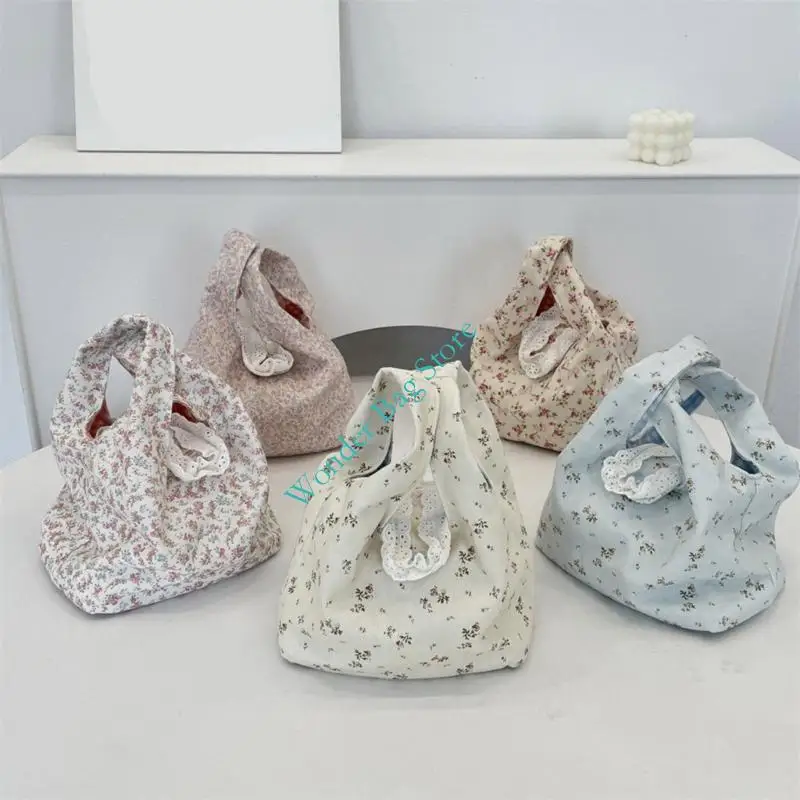 

H3CB Stylish Floral Design Knot Bag With Reinforced Handle Casual Handbag Evening Purse For Wedding Party Shopping Or Travel