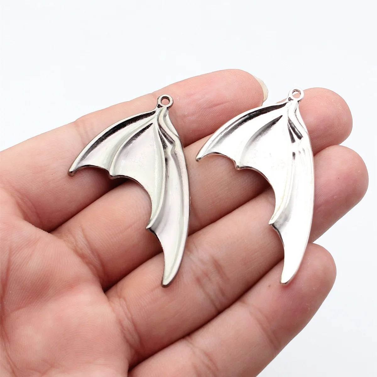 WYSIWYG 5pcs 32x53mm 2 Colors Antique Silver Color Gun Black Color Dragon Wings Charms For DIY Jewelry Making