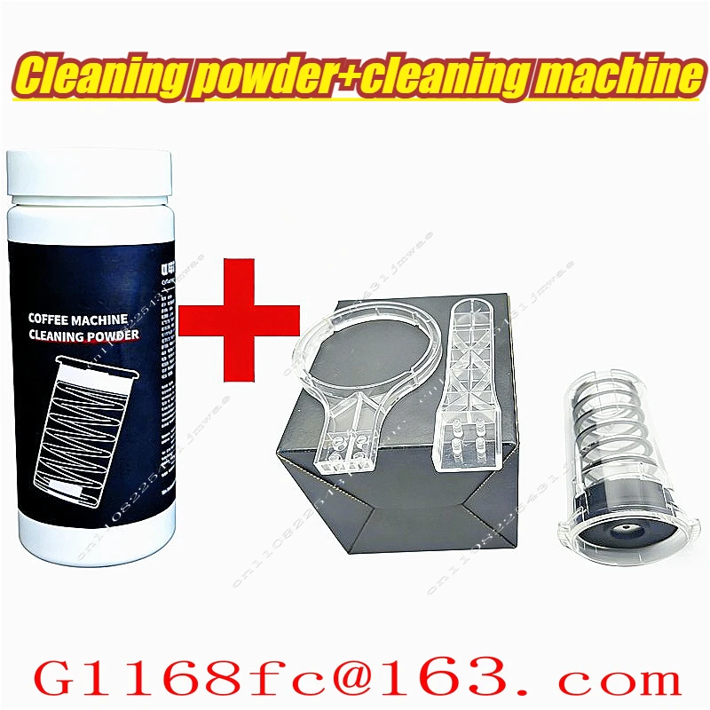Professional Espresso Machine Cleaner Set - Backflush Filter, Brush & Cleaning Powder for Coffee Equipment Maintenance