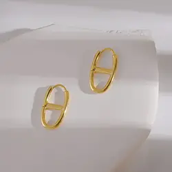 European American Minimalist Copper Brass Metal 18kGold/Rhodium Earring Fashion Temperment Person Daily Wear For Women Gift 2022