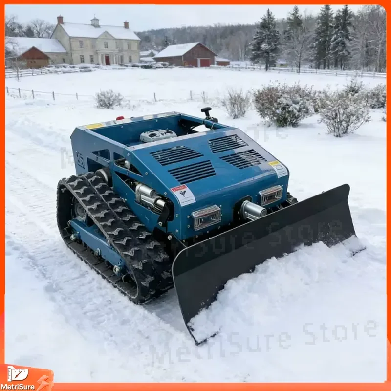 Remote Control Crawler Lawn Mower Zero Turn Radius Garden Grass Cutter Tractor Multi Function Snow Blower
