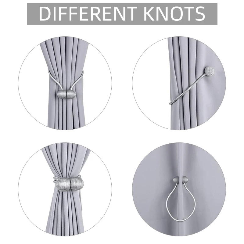 2pcs Strong Magnetic Curtain Tiebacks，Curtain Rope Straps For Holding Curtains & Drapes, For Bedroom Living Room Home Deco