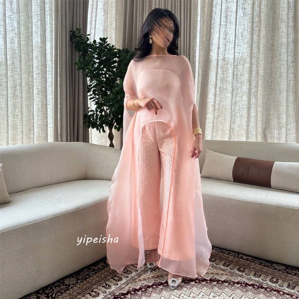 Customized Jiayigong  s Draped Ruched Formal Evening A-line Boat Neck Bespoke Occasion Gown Long Dresses