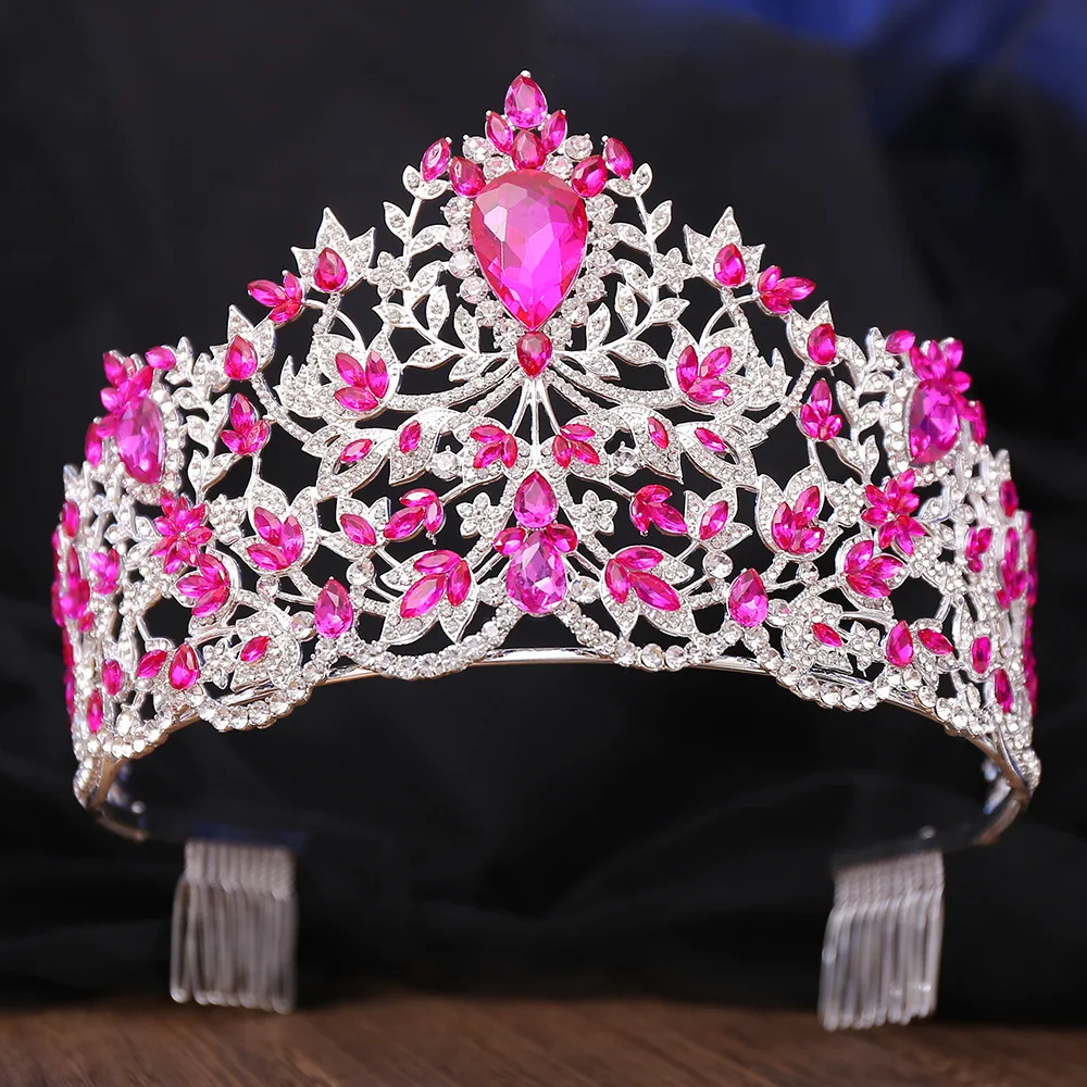 

Свадебная тиара Miss Universe в барочном стиле, Большая искусственная Корона, инкрустированная кристаллами, королевская принцесса, аксессуары для волос