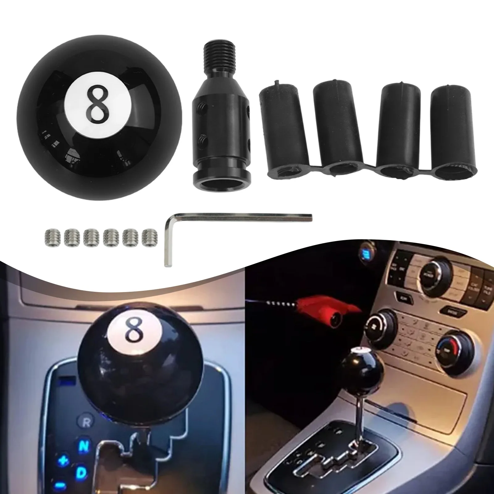 Transform Your Vehicle\\\\\\\'s Look with an 8 Pool Billiard Ball Gear Shift Knob Quick Installation on Most Car Models