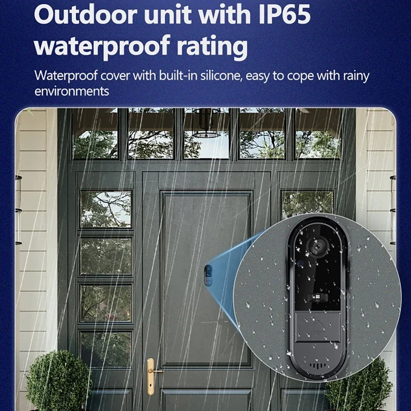 Timbre intercomunicador inalámbrico para exteriores, visión nocturna, vídeo HD LPS, cámara de vigilancia, timbre Visual de seguridad inteligente para el hogar
