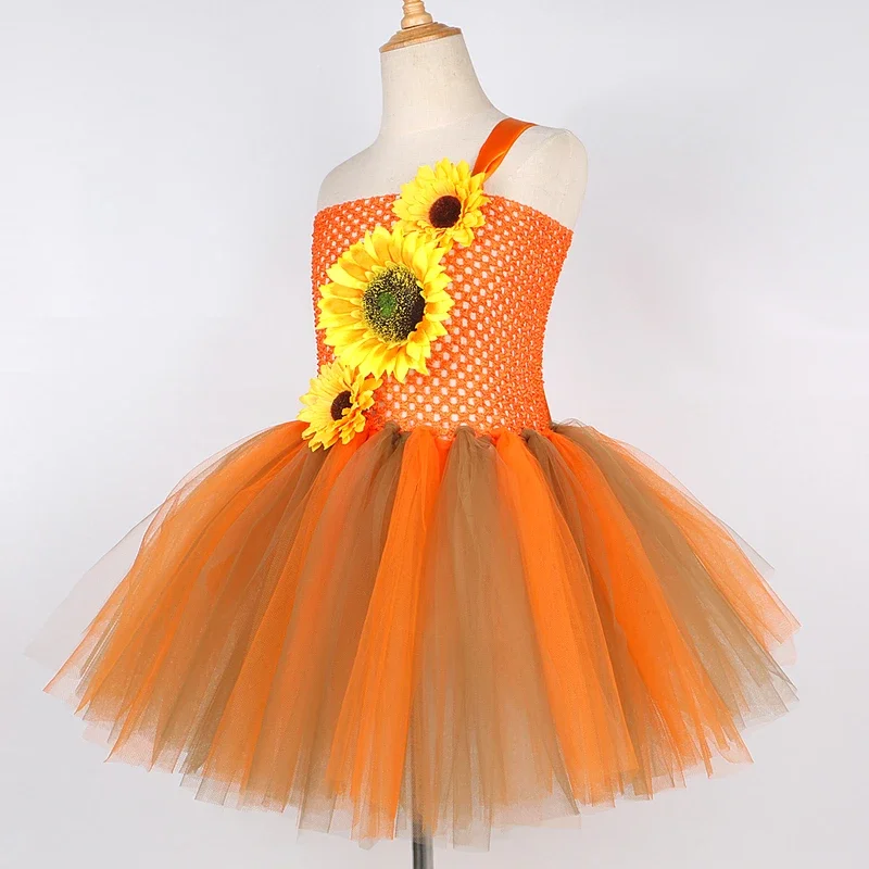 عباد الشمس الجنية الأميرة ازياء للفتيات الخريف الخريف قزم توتو فستان مع أجنحة الفراشة الاطفال هالوين الشكر Outf@0Z *