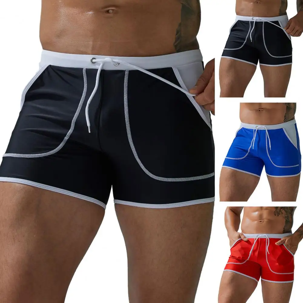 

Super Stretchy Swim Shorts Quick-drying Colorful Beach Surfing Shorts for Men Mid-rise Drawstring Swimming Trunks with Stretch