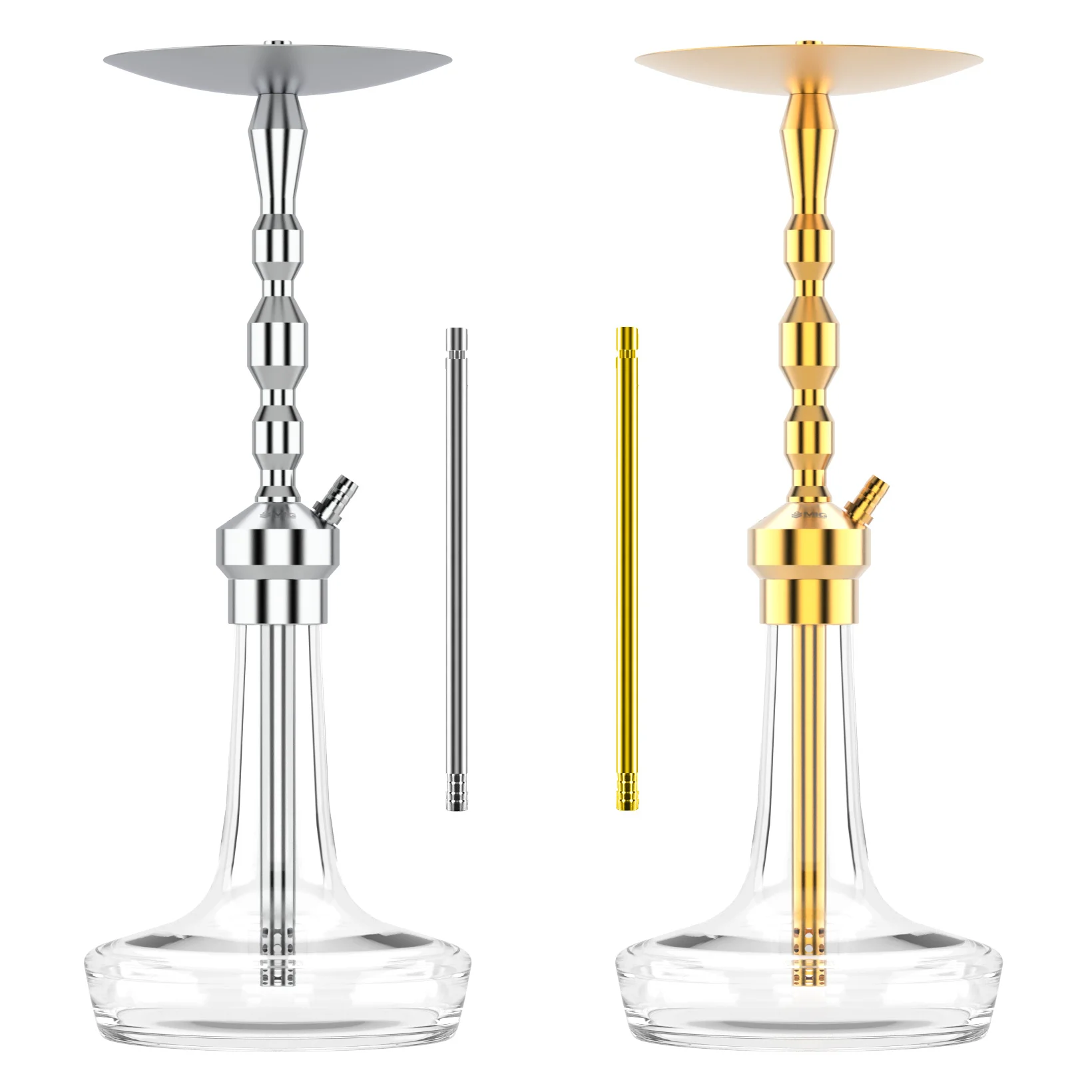 

MIG G36 V2 Hookah Shisha Set 304 Stainless Steel Single Pipe with Glass Bottle