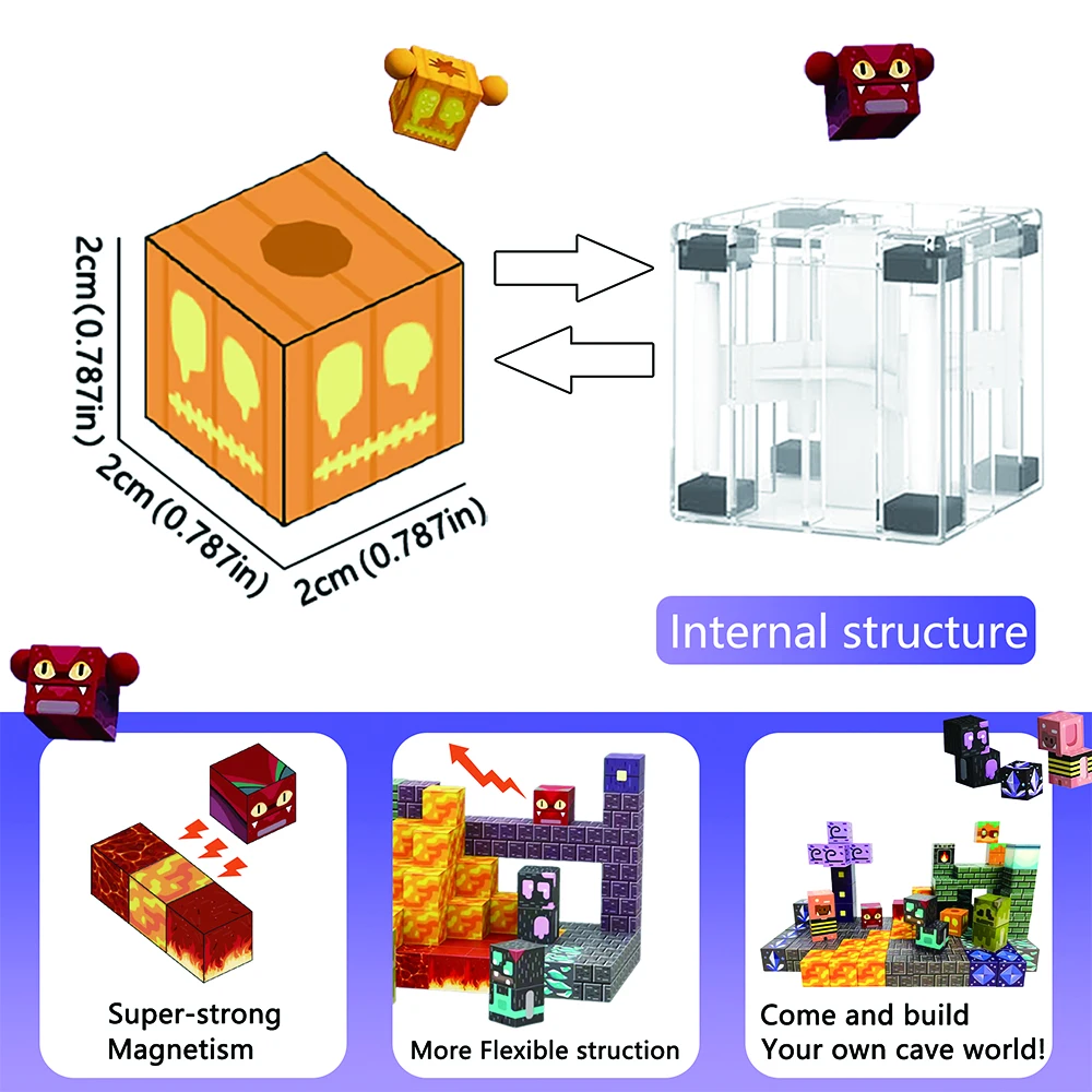 Magnetic Building Blocks Mine World Magnetic Cave World Brick Cube Toys Set STEM Sensory 2025 Best Gift for Boy Girl Children