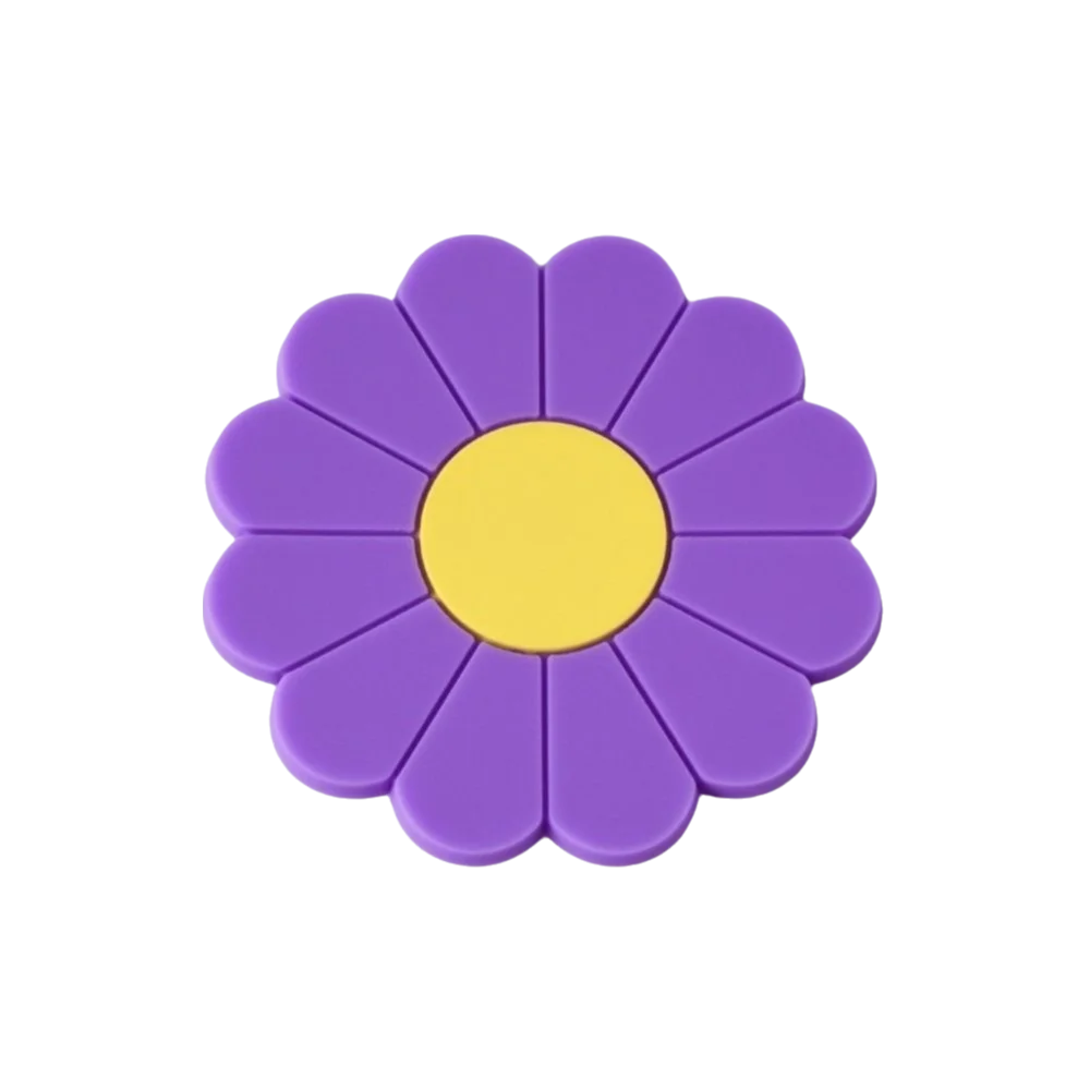 Round Daisy Flower Car Cup Coaster Heat-Resistant Anti-slip Silicone Cup Pad Thicken Car Accessories Dining Table