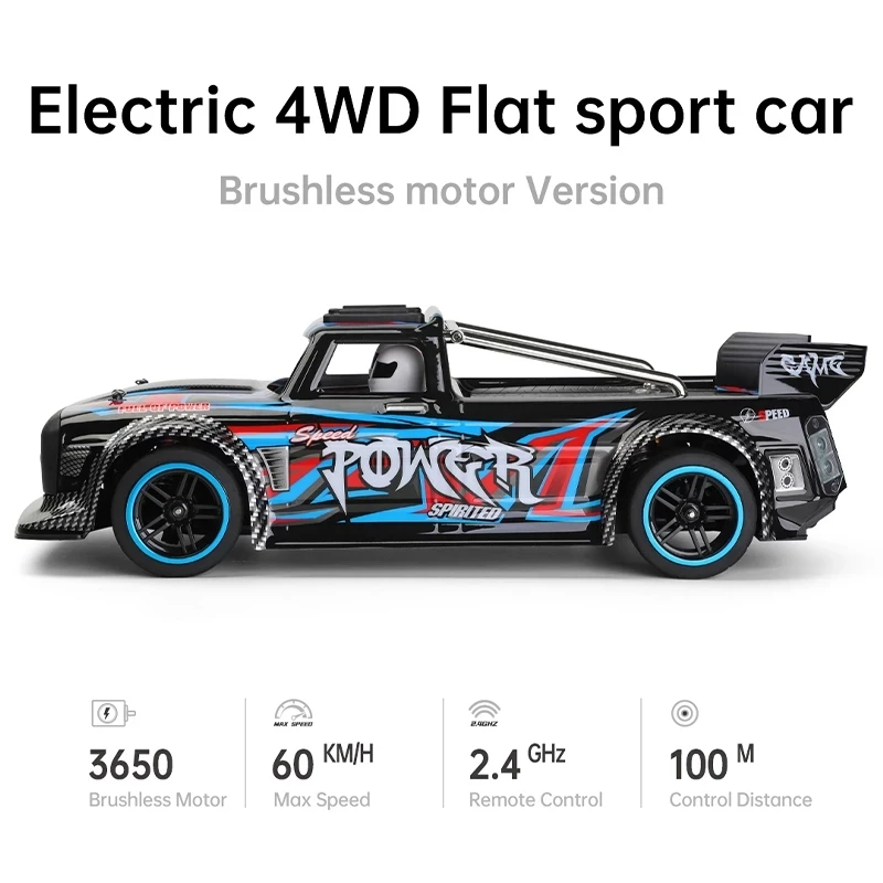 Wltoys 104072 1/10 4WD 60Km/H High Speed Racing 2.4GHz RC Car Upgrade Brushless Motor Off-Road Drift Car 284131 LCD Version