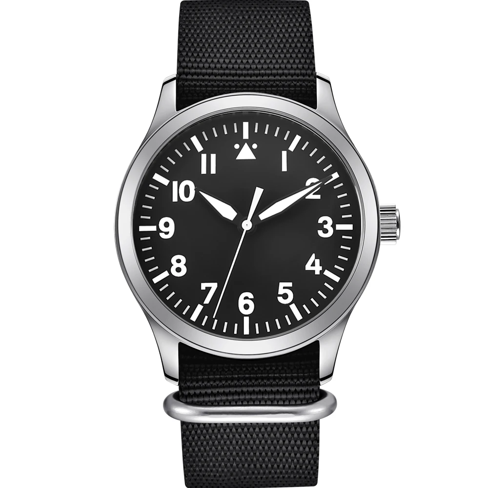 럭셔리 42mm 사용자 정의 사파이어 시계 군사 남자 Reloj 자동 스포츠 디자인 시계 Luminou 가죽 NH35 기계식 손목 시계