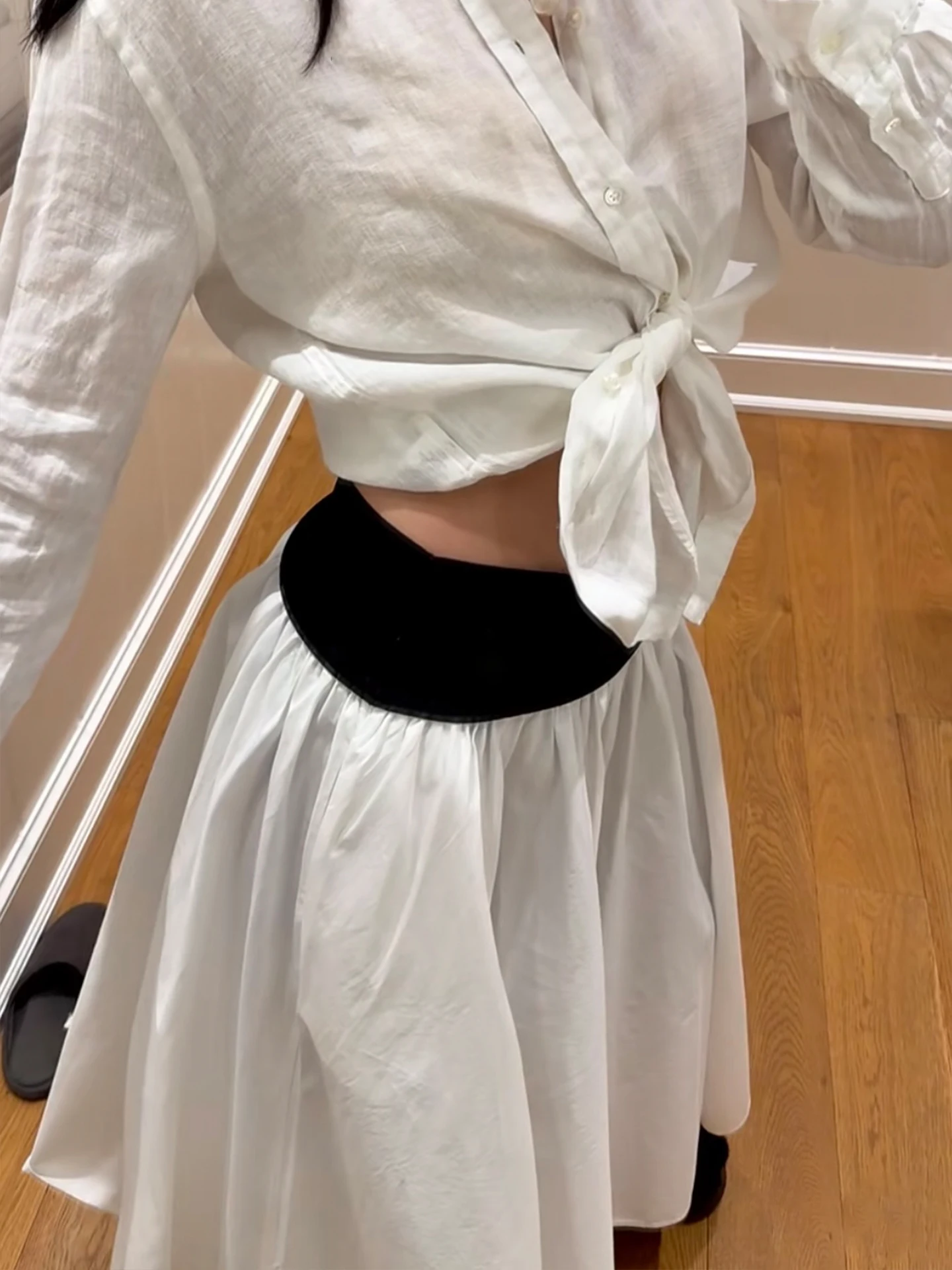 

Вязаная юбка А-силуэта с эластичным поясом, женская свободная длинная юбка из хлопка, весенняя коллекция, производство Китай