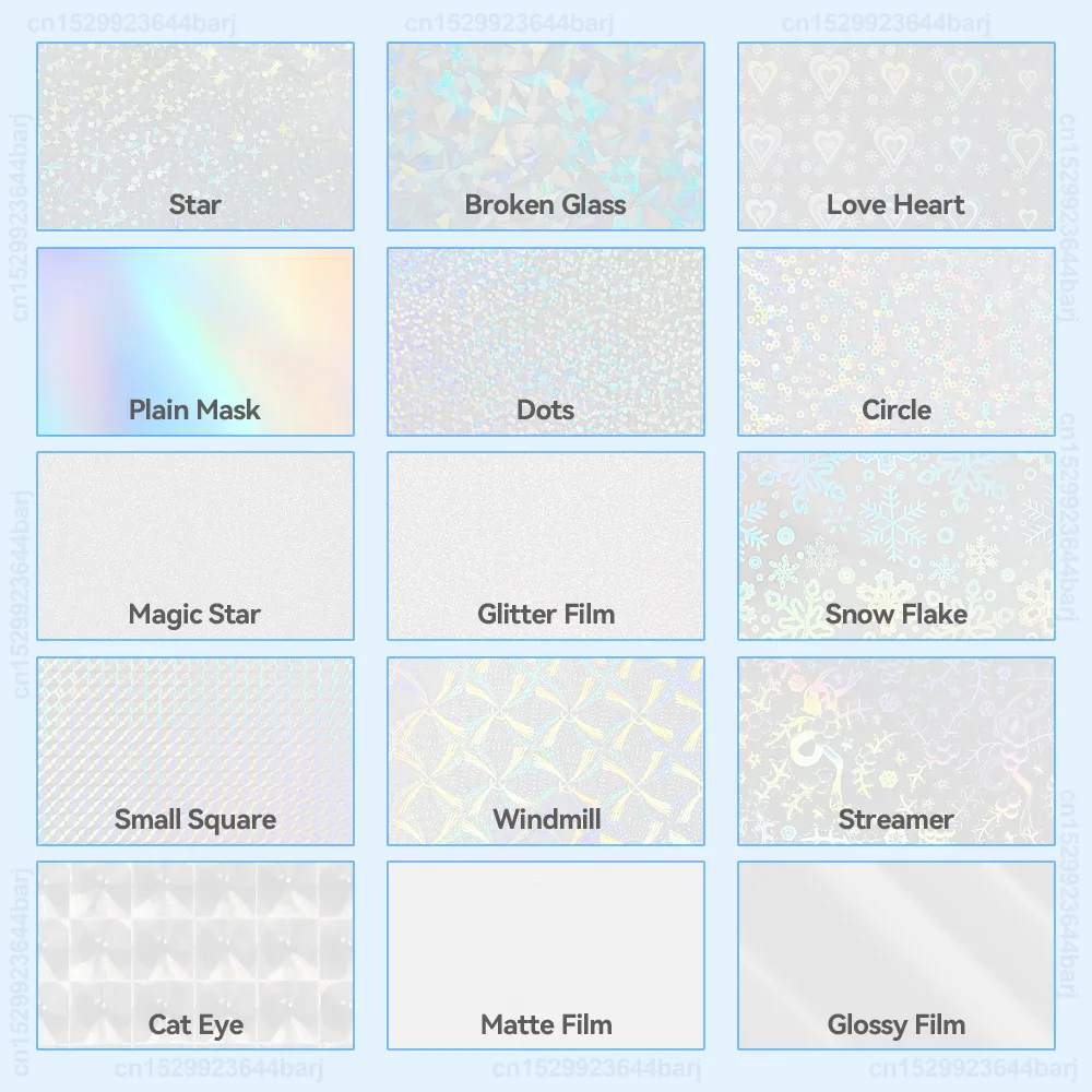 10 Sheets A4 Self-Adhesive Cold Laminating Film Waterproof Transparent Shiny Stars Dots DIY Package Card Photo Holographic Film