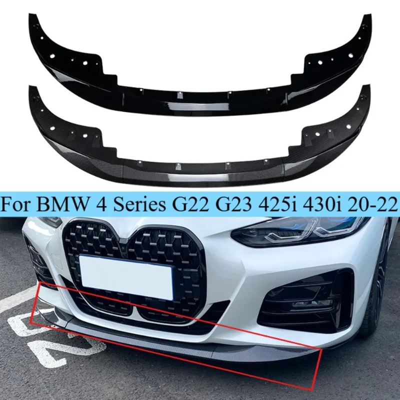 

For BMW 4 Series G22 G23 425i 430i 2020 2021 2022 MP Style Front Lip Spoiler Splitter Front Bumper Chin Trim Car Auto Body Kit