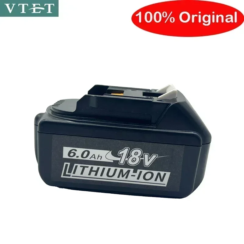 2024 VTET Original For Makita 6000mAh 18V Rechargeable Power Tools Battery with LED Li-ion Replacement LXT BL1850 BL1860B BL1860