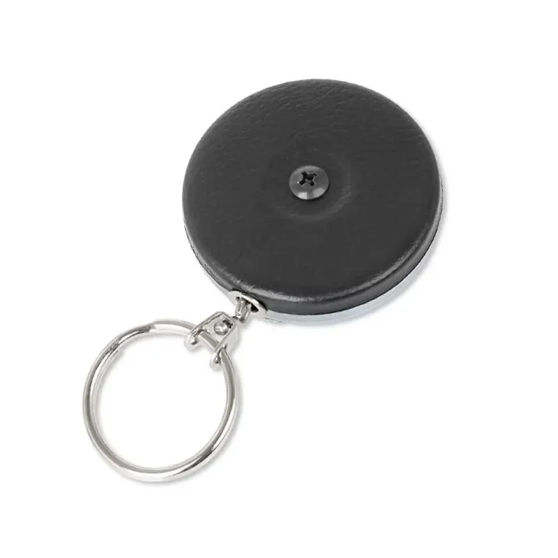 for Imported American black keychain with auto telescopic buckle steel chain Kevlar rope clip through belt durable secure